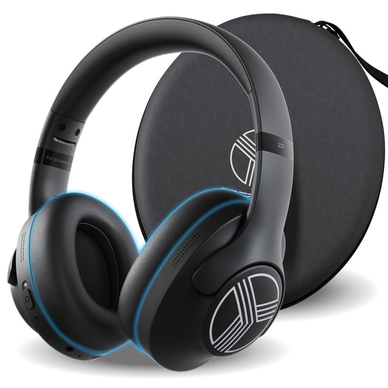 TREBLAB Z2 Hybrid Active Noise Cancelling Workout Headphones - Signature-HD Sound, Deep Bass, 58H Battery, Comfortable, Foldable Over Ear Bluetooth Headphones Wireless w/Mic for Calls for Gym, Sport - Image 1